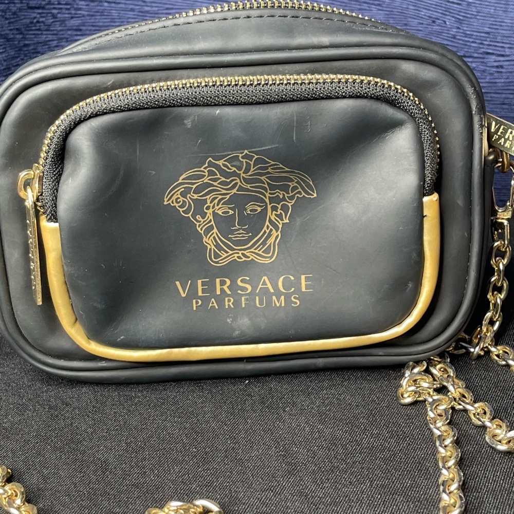 Versace Black and Gold Chain Bag